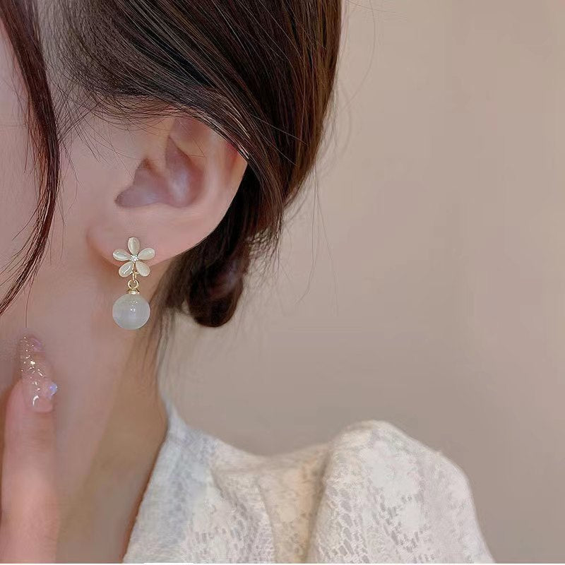 Stone Flower Earrings