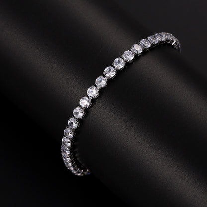 Sleek Luxury Sparkling Zircon Bracelet,Detachable Extender Chain,Unisex For Daily Wear, Christmas Outfits And Beach Occasions
