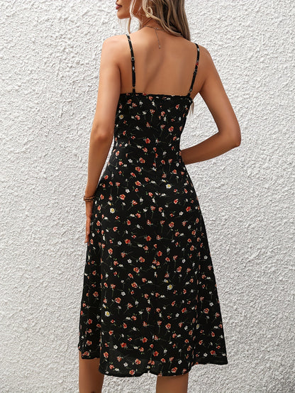 Polka Dot Maxi Dress with Slit