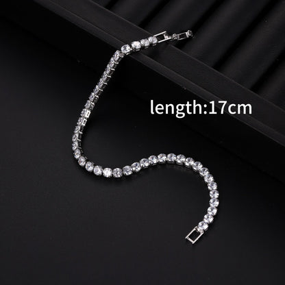 Sleek Luxury Sparkling Zircon Bracelet,Detachable Extender Chain,Unisex For Daily Wear, Christmas Outfits And Beach Occasions