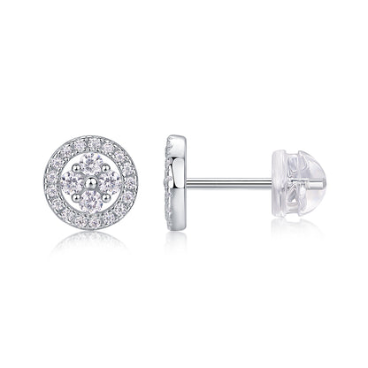 Silver Osmanthus - Fashionable And Luxurious Diamond Jewelry Earrings Set With Moissanite S925 Sterling Silver And Platinum-plated Stud Earrings
