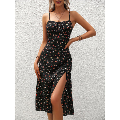 Polka Dot Maxi Dress with Slit