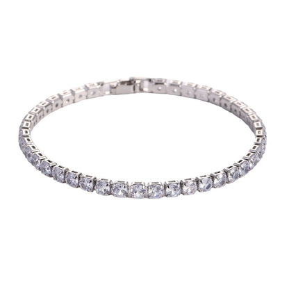 Sleek Luxury Sparkling Zircon Bracelet,Detachable Extender Chain,Unisex For Daily Wear, Christmas Outfits And Beach Occasions