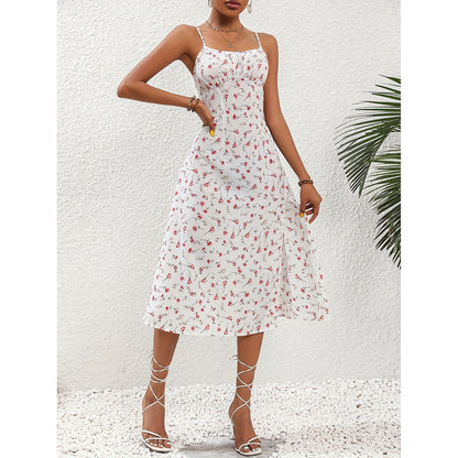 Polka Dot Maxi Dress with Slit