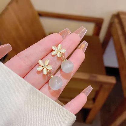 Stone Flower Earrings