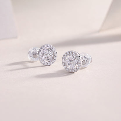 Silver Osmanthus - Fashionable And Luxurious Diamond Jewelry Earrings Set With Moissanite S925 Sterling Silver And Platinum-plated Stud Earrings