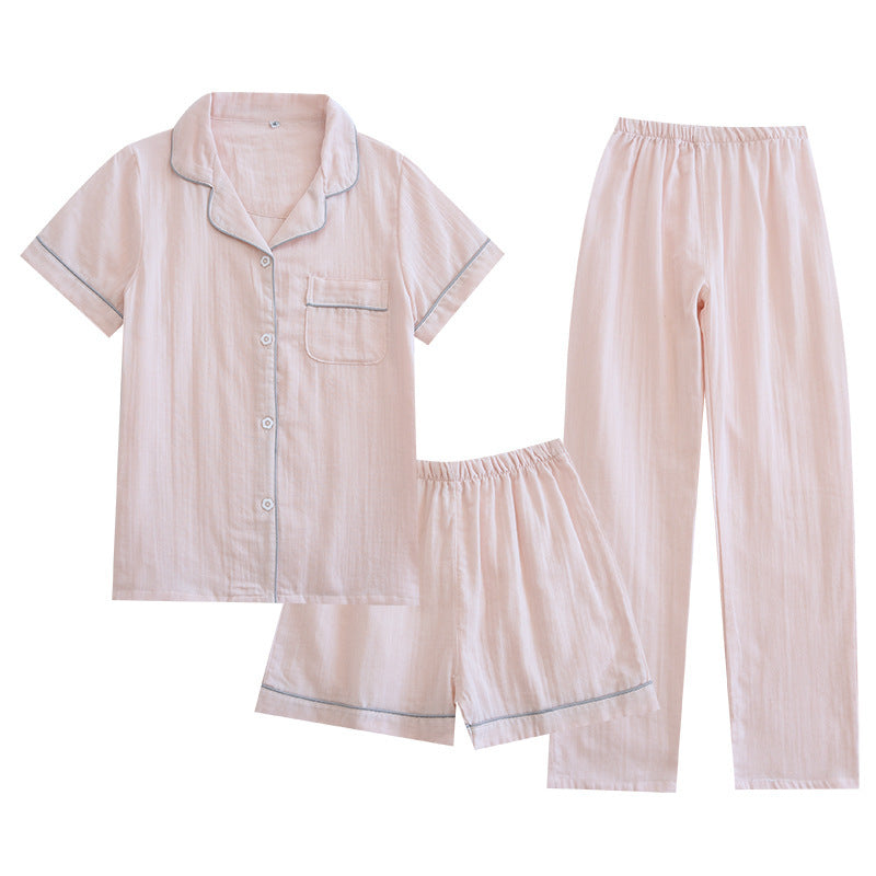 Three-piece Cotton Gauze Pajamas