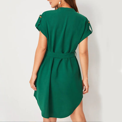 V-neck Short Sleeve Dress